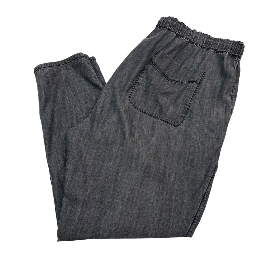 Women's Ankle-Length Cropped Elastic Waist Pants - Gray